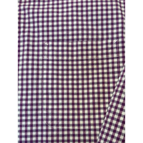Tommy Hilfiger Men Sz L Purple & White Checked Reg Fit Stretch Long Sleeve Shirt - Picture 2 of 8